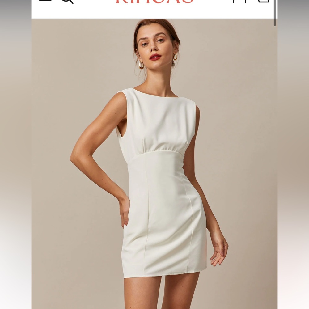 Rihoas boat neck tie-back dress